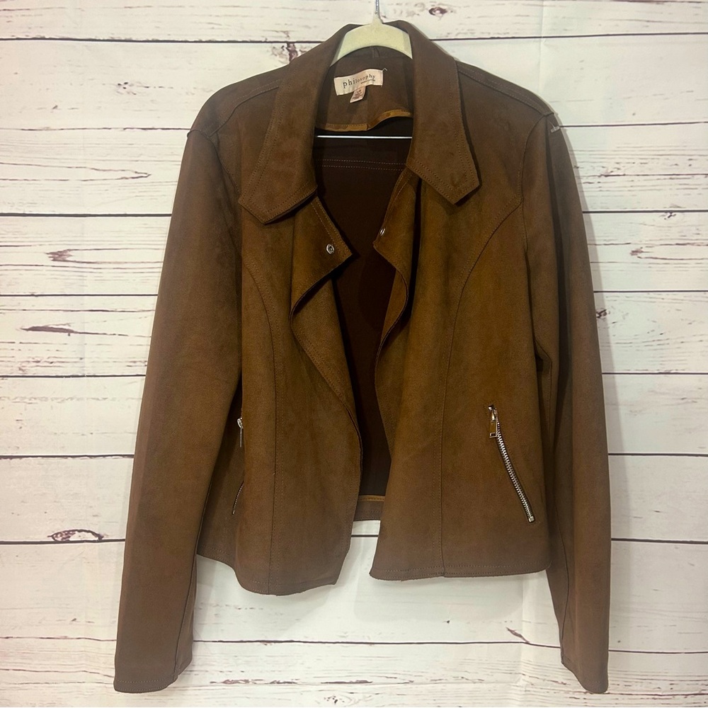 Philosophy Faux suede jacket. Deliciously soft and versatile.